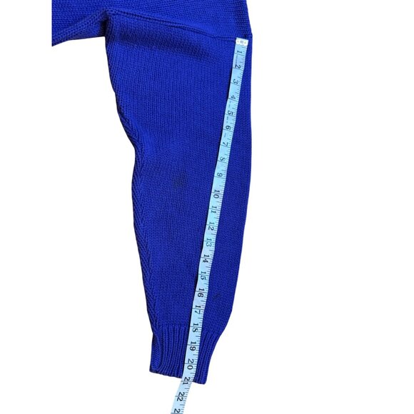 Vintage 90s Dockers Purple Heavy Knit Sweater Embossed Logo Oversized USA Large - Picture 5 of 8